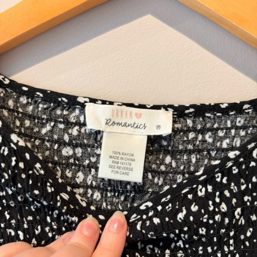 Urban Romantics Black & White Cheetah Print Blouse